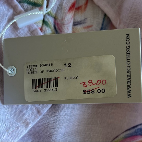 Rails Birds of Paradise Button Down Short Sleeve Top NWT • Girls’ 12 - Picture 7 of 8